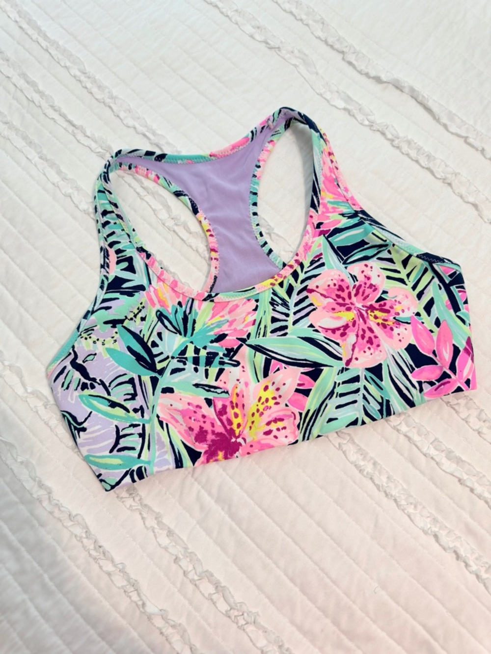 Lilly Pulitzer Luxletic Sports Bra Jaydea Slatehouse Soiree Sports Bra Large